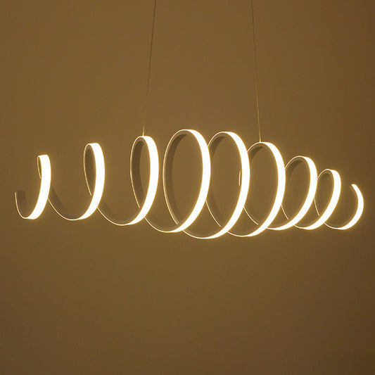 White Spiral Pendant Light Minimalism LED Acrylic Ceiling Suspension Lamp for Dining Room Clearhalo 'Ceiling Lights' 'Modern Pendants' 'Modern' 'Pendant Lights' 'Pendants' Lighting' 2460619