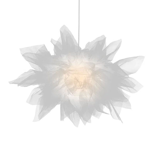 Floral Tulle Hanging Light Fixture Nordic 1-Light White Pendant Lamp for Living Room Clearhalo 'Ceiling Lights' 'Modern Pendants' 'Modern' 'Pendant Lights' 'Pendants' Lighting' 2460637
