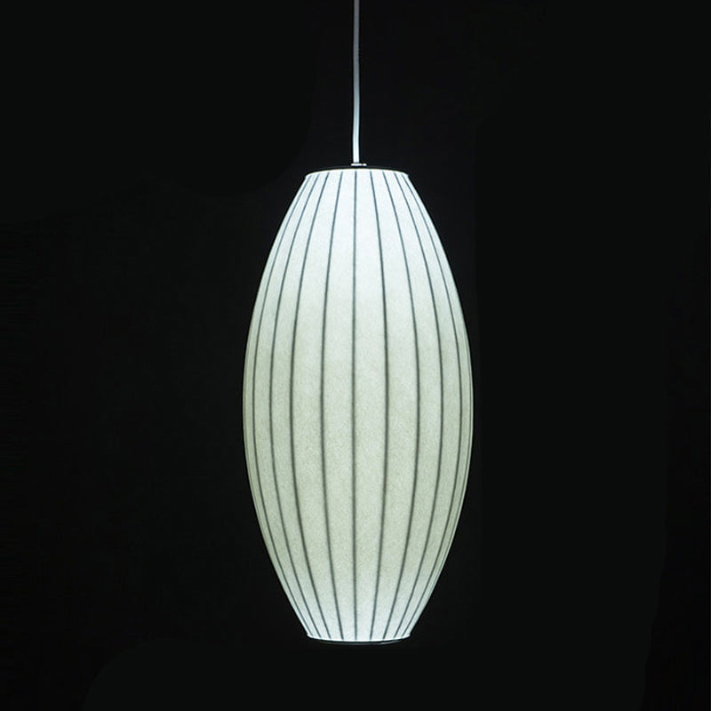White Lantern Hanging Lamp Japanese Style Single Artificial Silk Pendant Lighting Fixture White 10" Clearhalo 'Ceiling Lights' 'Modern Pendants' 'Modern' 'Pendant Lights' 'Pendants' Lighting' 2460653