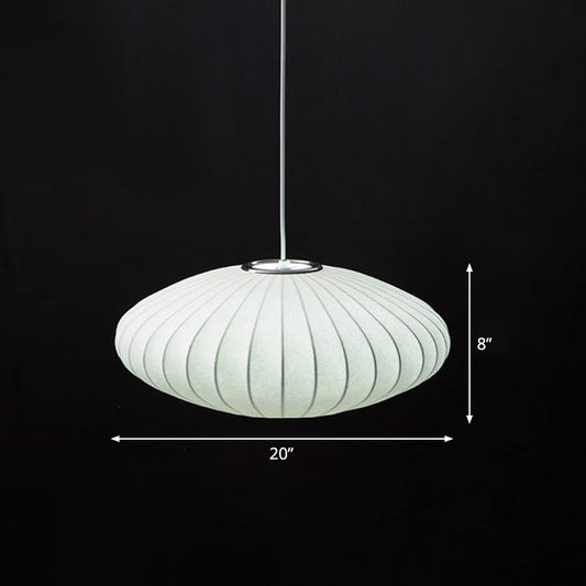 White Lantern Hanging Lamp Japanese Style Single Artificial Silk Pendant Lighting Fixture Clearhalo 'Ceiling Lights' 'Modern Pendants' 'Modern' 'Pendant Lights' 'Pendants' Lighting' 2460658