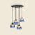 Floral Pendant Ceiling Light Handcrafted Art Glass Tiffany Style Suspension Lamp for Dining Room 4 Blue Clearhalo 'Ceiling Lights' 'Chandeliers' 'Close To Ceiling Lights' 'Glass shade' 'Glass' 'Industrial' 'Middle Century Pendants' 'Pendant Lights' 'Pendants' 'Tiffany close to ceiling' 'Tiffany Pendants' 'Tiffany' Lighting' 2460670