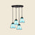 Floral Pendant Ceiling Light Handcrafted Art Glass Tiffany Style Suspension Lamp for Dining Room 4 Light Blue Clearhalo 'Ceiling Lights' 'Chandeliers' 'Close To Ceiling Lights' 'Glass shade' 'Glass' 'Industrial' 'Middle Century Pendants' 'Pendant Lights' 'Pendants' 'Tiffany close to ceiling' 'Tiffany Pendants' 'Tiffany' Lighting' 2460682