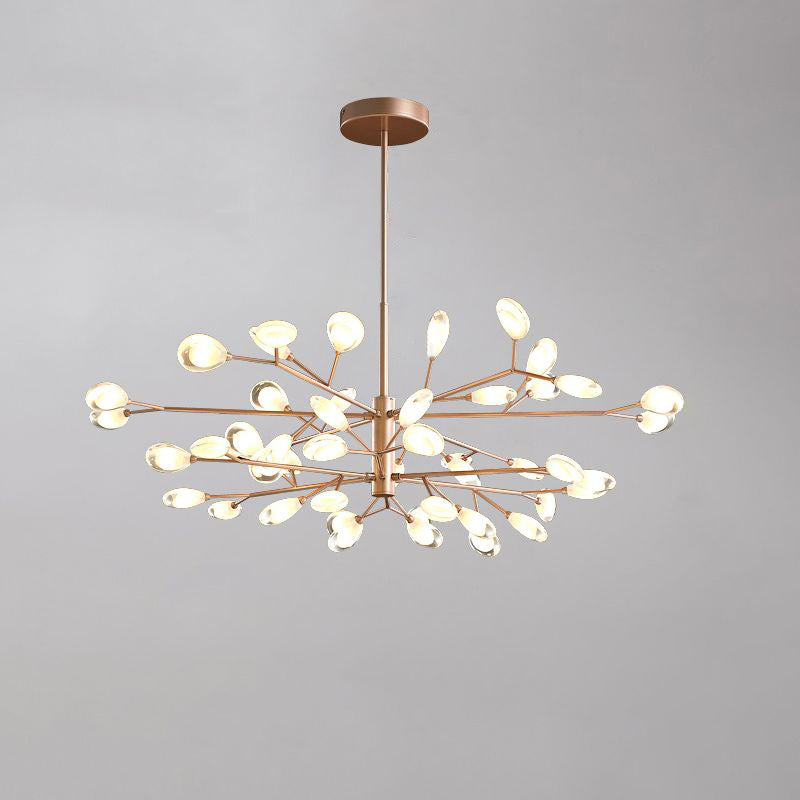 Tree Branches Living Room Ceiling Lamp Acrylic Minimalist LED Chandelier Pendant Light 48 Rose Gold Clearhalo 'Ceiling Lights' 'Chandeliers' 'Modern Chandeliers' 'Modern' Lighting' 2460695