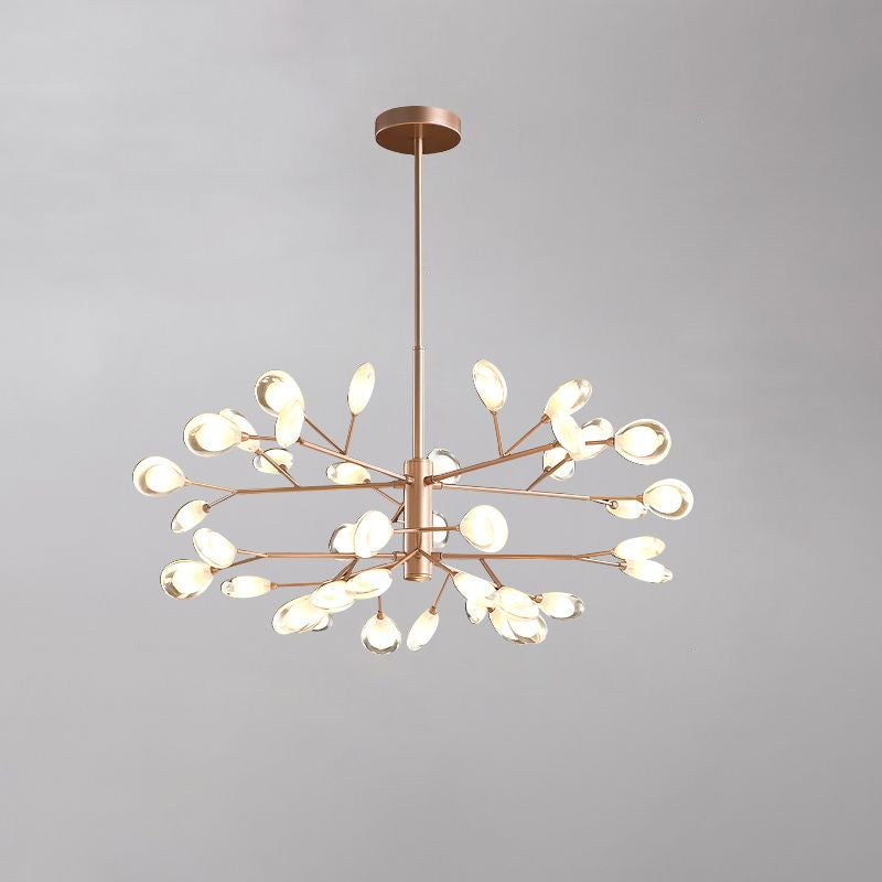 Tree Branches Living Room Ceiling Lamp Acrylic Minimalist LED Chandelier Pendant Light 40 Rose Gold Clearhalo 'Ceiling Lights' 'Chandeliers' 'Modern Chandeliers' 'Modern' Lighting' 2460697