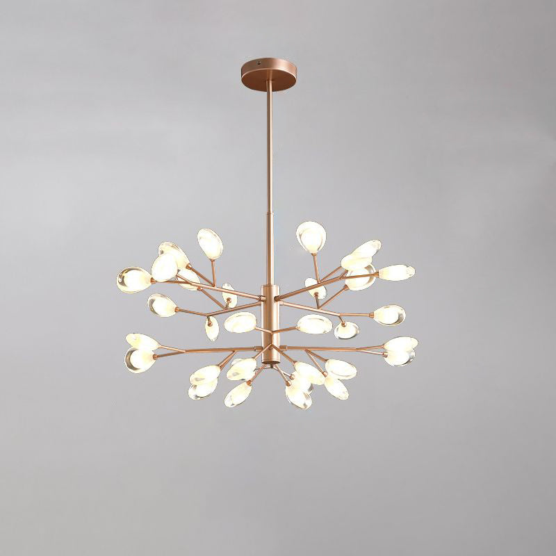 Tree Branches Living Room Ceiling Lamp Acrylic Minimalist LED Chandelier Pendant Light 32 Rose Gold Clearhalo 'Ceiling Lights' 'Chandeliers' 'Modern Chandeliers' 'Modern' Lighting' 2460715