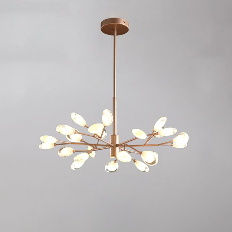Tree Branches Living Room Ceiling Lamp Acrylic Minimalist LED Chandelier Pendant Light 24 Rose Gold Clearhalo 'Ceiling Lights' 'Chandeliers' 'Modern Chandeliers' 'Modern' Lighting' 2460718