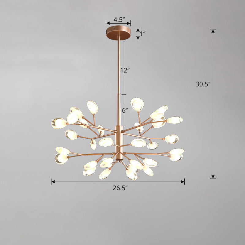 Tree Branches Living Room Ceiling Lamp Acrylic Minimalist LED Chandelier Pendant Light Clearhalo 'Ceiling Lights' 'Chandeliers' 'Modern Chandeliers' 'Modern' Lighting' 2460723