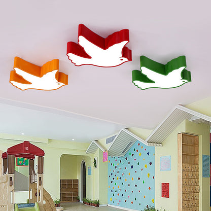 Acrylic Bird Shaped Flush Mount Lighting Cartoon LED Ceiling Light Fixture for Nursery School 22" White Clearhalo 'Ceiling Lights' 'Close To Ceiling Lights' 'Close to ceiling' 'Flush mount' Lighting' 2460811