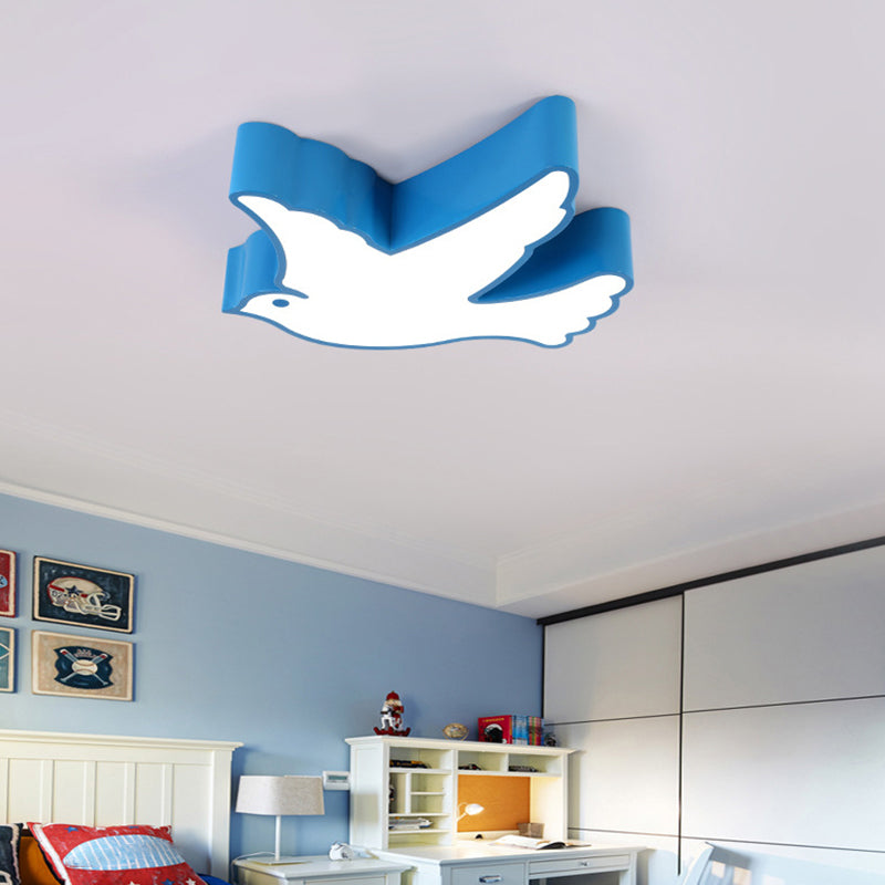 Acrylic Bird Shaped Flush Mount Lighting Cartoon LED Ceiling Light Fixture for Nursery School Blue Clearhalo 'Ceiling Lights' 'Close To Ceiling Lights' 'Close to ceiling' 'Flush mount' Lighting' 2460812