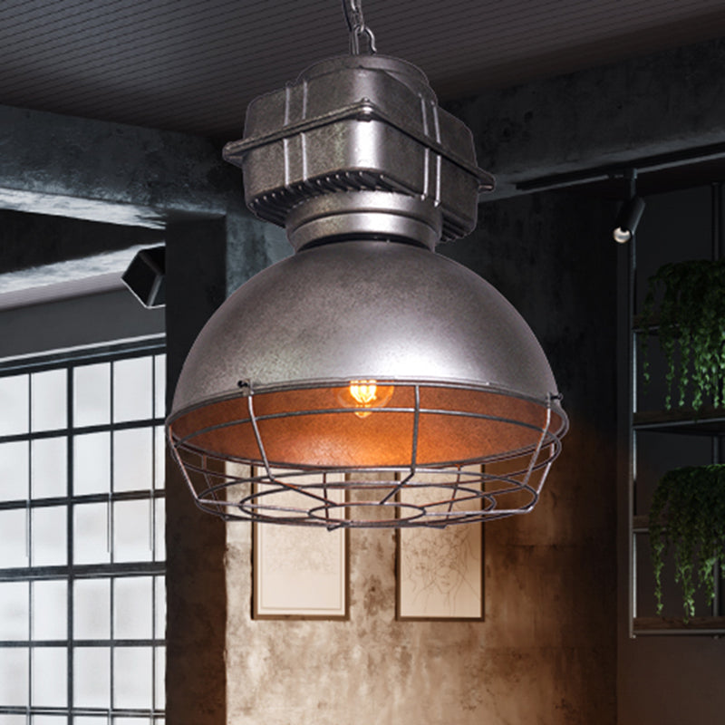 Single Shaded Suspension Lighting Industrial Metal Pendant Ceiling Lamp for Bistro Clearhalo 'Art Deco Pendants' 'Black' 'Cast Iron' 'Ceiling Lights' 'Ceramic' 'Crystal' 'Industrial Pendants' 'Industrial' 'Metal' 'Middle Century Pendants' 'Pendant Lights' 'Pendants' 'Rustic Pendants' 'Tiffany' Lighting' 2460914