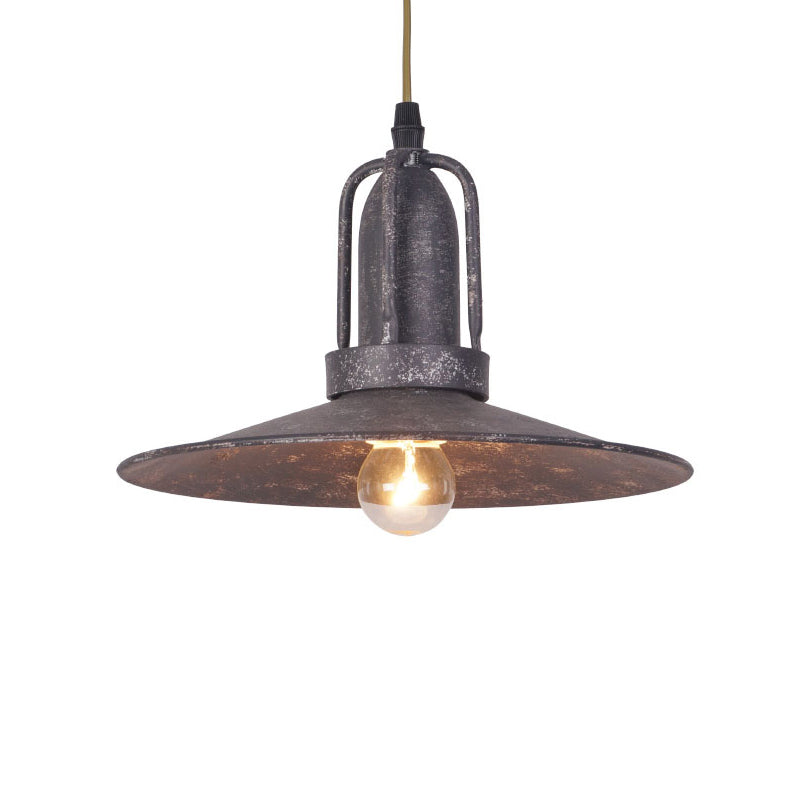 Single Shaded Suspension Lighting Industrial Metal Pendant Ceiling Lamp for Bistro Black-Gray Clearhalo 'Art Deco Pendants' 'Black' 'Cast Iron' 'Ceiling Lights' 'Ceramic' 'Crystal' 'Industrial Pendants' 'Industrial' 'Metal' 'Middle Century Pendants' 'Pendant Lights' 'Pendants' 'Rustic Pendants' 'Tiffany' Lighting' 2460916
