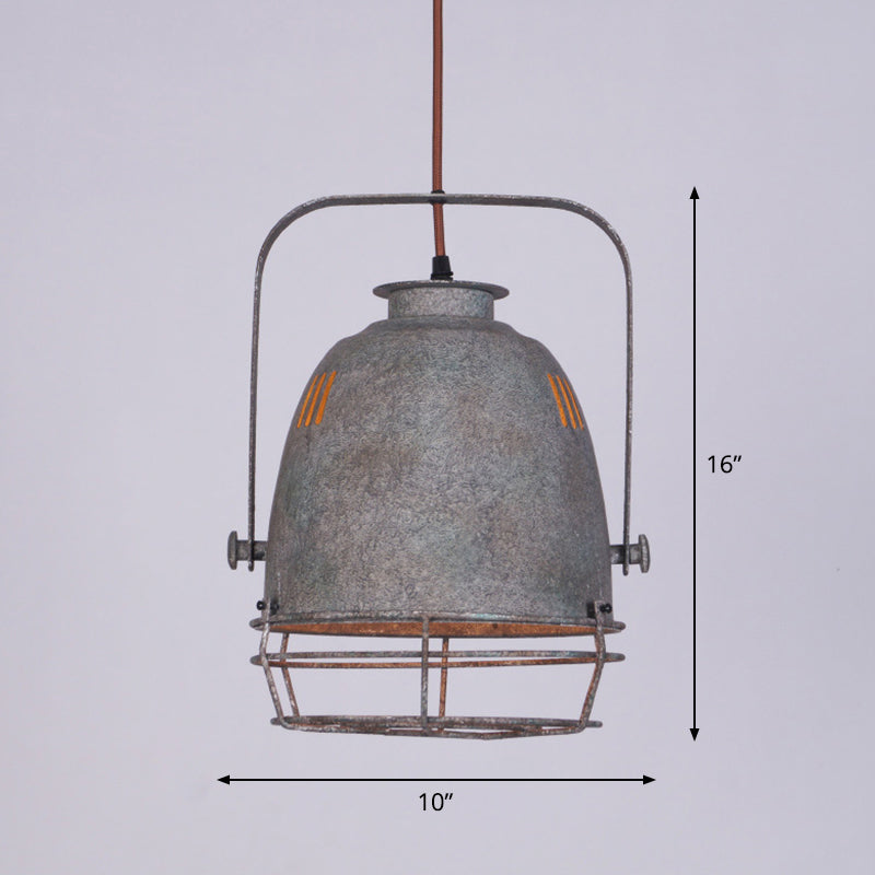 Single Shaded Suspension Lighting Industrial Metal Pendant Ceiling Lamp for Bistro Clearhalo 'Art Deco Pendants' 'Black' 'Cast Iron' 'Ceiling Lights' 'Ceramic' 'Crystal' 'Industrial Pendants' 'Industrial' 'Metal' 'Middle Century Pendants' 'Pendant Lights' 'Pendants' 'Rustic Pendants' 'Tiffany' Lighting' 2460922