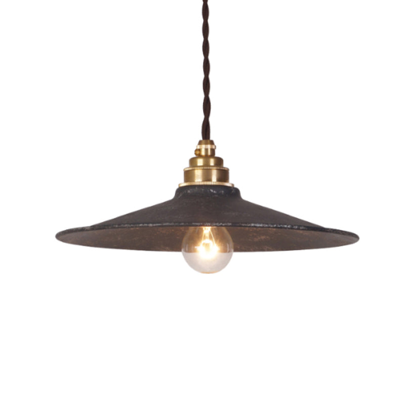 Single Shaded Suspension Lighting Industrial Metal Pendant Ceiling Lamp for Bistro Black Clearhalo 'Art Deco Pendants' 'Black' 'Cast Iron' 'Ceiling Lights' 'Ceramic' 'Crystal' 'Industrial Pendants' 'Industrial' 'Metal' 'Middle Century Pendants' 'Pendant Lights' 'Pendants' 'Rustic Pendants' 'Tiffany' Lighting' 2460926