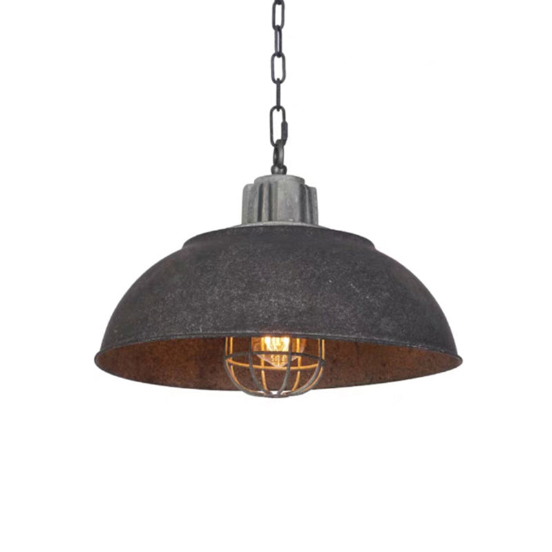 Single Shaded Suspension Lighting Industrial Metal Pendant Ceiling Lamp for Bistro Grey Clearhalo 'Art Deco Pendants' 'Black' 'Cast Iron' 'Ceiling Lights' 'Ceramic' 'Crystal' 'Industrial Pendants' 'Industrial' 'Metal' 'Middle Century Pendants' 'Pendant Lights' 'Pendants' 'Rustic Pendants' 'Tiffany' Lighting' 2460928