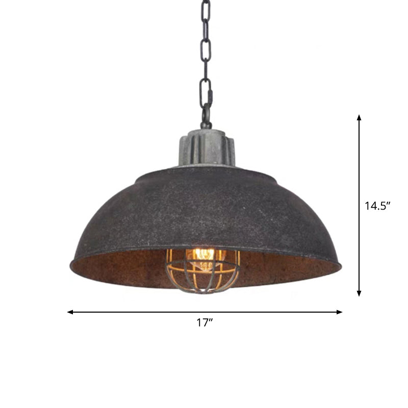 Single Shaded Suspension Lighting Industrial Metal Pendant Ceiling Lamp for Bistro Clearhalo 'Art Deco Pendants' 'Black' 'Cast Iron' 'Ceiling Lights' 'Ceramic' 'Crystal' 'Industrial Pendants' 'Industrial' 'Metal' 'Middle Century Pendants' 'Pendant Lights' 'Pendants' 'Rustic Pendants' 'Tiffany' Lighting' 2460936