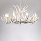 Artificial Antler Chandelier Rustic Resin Hanging Light with Exposed Bulb Design 8 White Clearhalo 'Ceiling Lights' 'Chandeliers' Lighting' options 2460953_b4523f8d-fd4e-464a-addd-2d7b975b6043