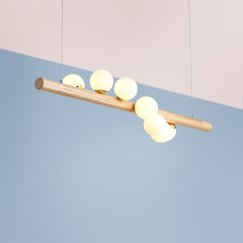 Jewelry Milk Glass Suspension Light Minimalistic Hanging Island Light for Dining Room Clearhalo 'Ceiling Lights' 'Island Lights' Lighting' 2461013