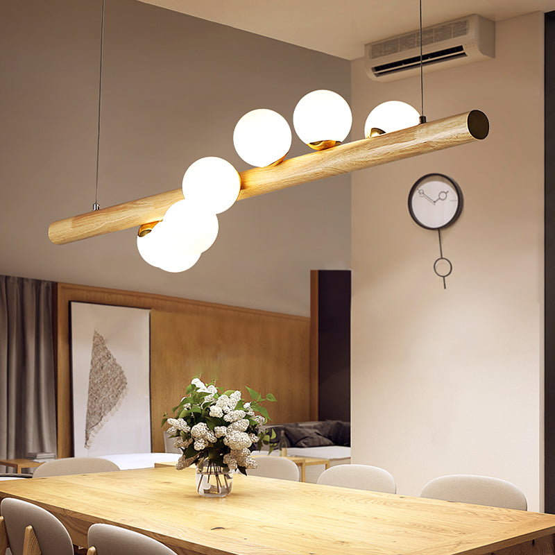 Jewelry Milk Glass Suspension Light Minimalistic Hanging Island Light for Dining Room Clearhalo 'Ceiling Lights' 'Island Lights' Lighting' 2461017