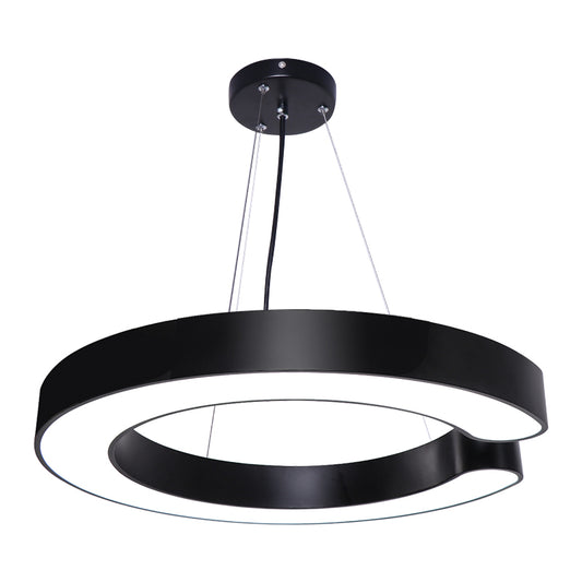 C Shaped Metal Pendant Light Fixture Minimalism LED Ceiling Hang Lamp for Office Black Clearhalo 'Ceiling Lights' 'Modern Pendants' 'Modern' 'Pendant Lights' 'Pendants' Lighting' 2461036