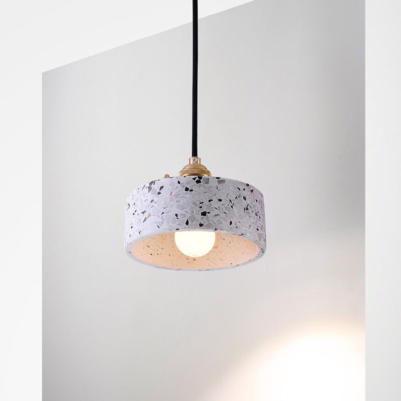 Round Bedside Hanging Light Fixture Terrazzo Single Simplicity Pendant Lamp with Rotary Switch Clearhalo 'Ceiling Lights' 'Modern Pendants' 'Modern' 'Pendant Lights' 'Pendants' Lighting' 2461108