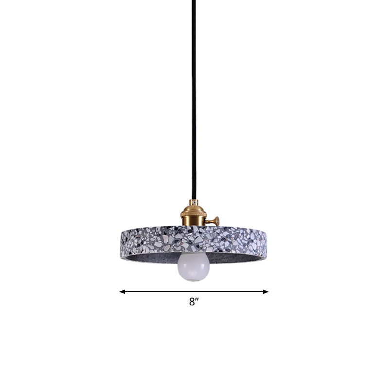 Round Bedside Hanging Light Fixture Terrazzo Single Simplicity Pendant Lamp with Rotary Switch Clearhalo 'Ceiling Lights' 'Modern Pendants' 'Modern' 'Pendant Lights' 'Pendants' Lighting' 2461109