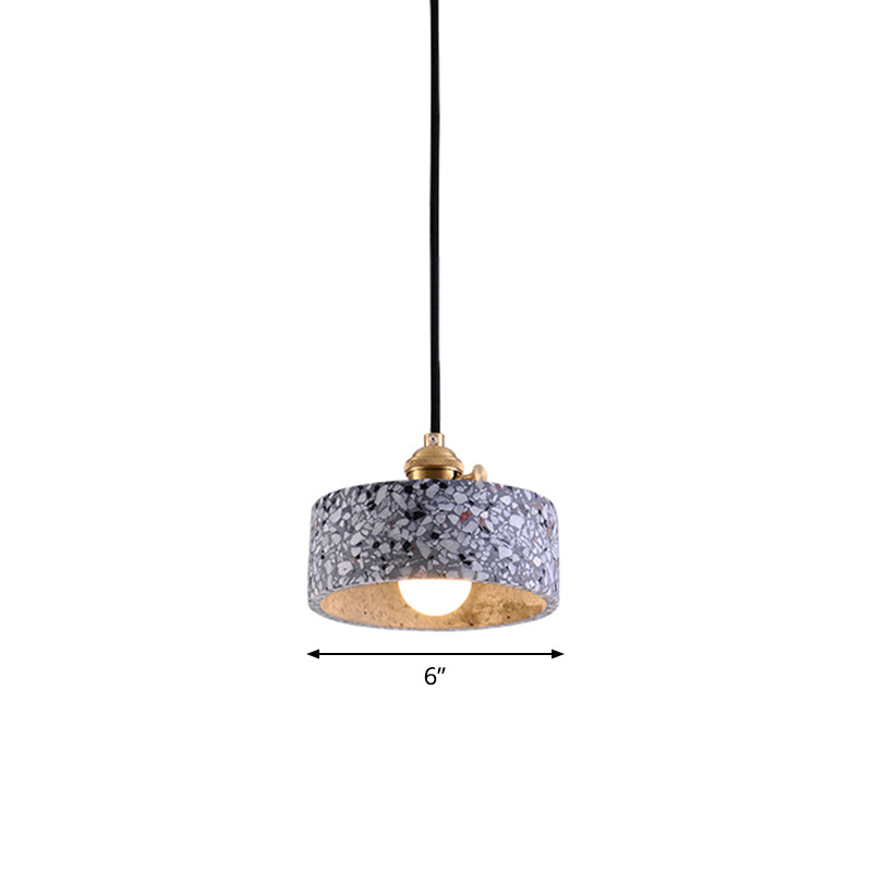 Round Bedside Hanging Light Fixture Terrazzo Single Simplicity Pendant Lamp with Rotary Switch Clearhalo 'Ceiling Lights' 'Modern Pendants' 'Modern' 'Pendant Lights' 'Pendants' Lighting' 2461110
