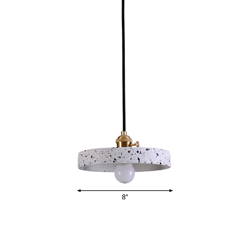 Round Bedside Hanging Light Fixture Terrazzo Single Simplicity Pendant Lamp with Rotary Switch Clearhalo 'Ceiling Lights' 'Modern Pendants' 'Modern' 'Pendant Lights' 'Pendants' Lighting' 2461111