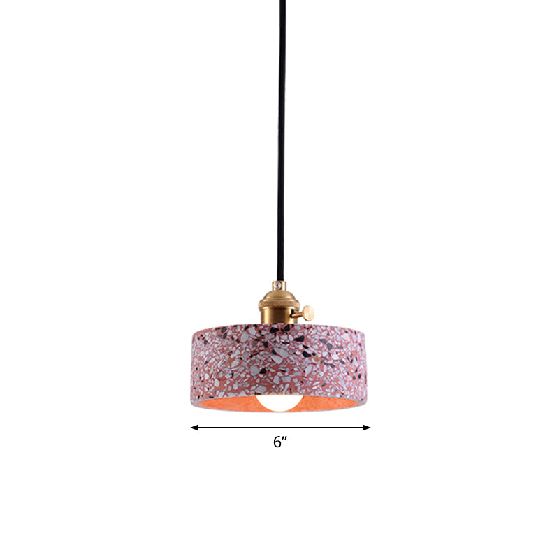 Round Bedside Hanging Light Fixture Terrazzo Single Simplicity Pendant Lamp with Rotary Switch Clearhalo 'Ceiling Lights' 'Modern Pendants' 'Modern' 'Pendant Lights' 'Pendants' Lighting' 2461112