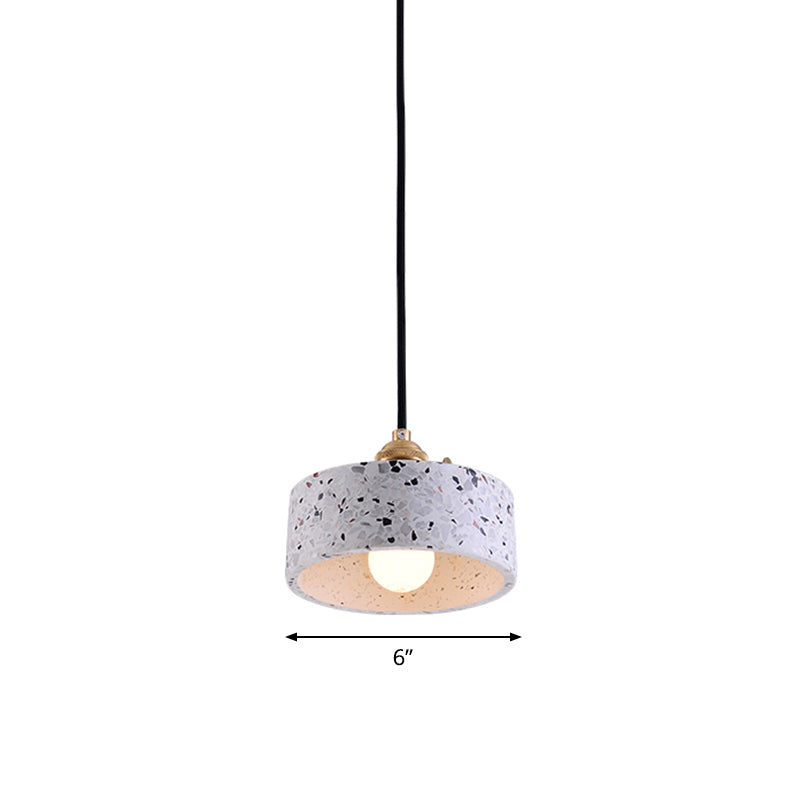 Round Bedside Hanging Light Fixture Terrazzo Single Simplicity Pendant Lamp with Rotary Switch Clearhalo 'Ceiling Lights' 'Modern Pendants' 'Modern' 'Pendant Lights' 'Pendants' Lighting' 2461113