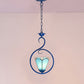 Blue Ring Pendulum Light Vintage 1 Head Tiffany Glass Pendant Ceiling Lamp for Bedroom Blue Fillet Clearhalo 'Art Deco Pendants' 'Cast Iron' 'Ceiling Lights' 'Ceramic' 'Close To Ceiling Lights' 'Crystal' 'Industrial' 'Metal' 'Middle Century Pendants' 'Pendant Lights' 'Pendants' 'Tiffany close to ceiling' 'Tiffany Pendants' 'Tiffany' Lighting' 2461143