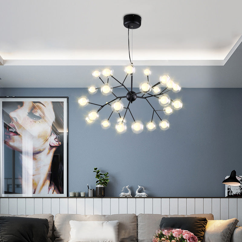 Minimalist Molecule Chandelier Double Glass Living Room Suspension Lighting Fixture Clearhalo 'Ceiling Lights' 'Chandeliers' 'Modern Chandeliers' 'Modern' Lighting' 2461149