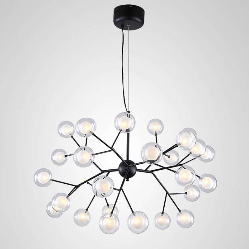 Minimalist Molecule Chandelier Double Glass Living Room Suspension Lighting Fixture Clearhalo 'Ceiling Lights' 'Chandeliers' 'Modern Chandeliers' 'Modern' Lighting' 2461155