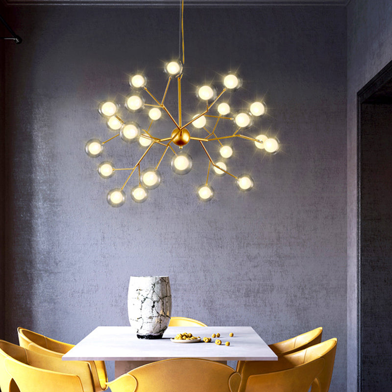 Minimalist Molecule Chandelier Double Glass Living Room Suspension Lighting Fixture Clearhalo 'Ceiling Lights' 'Chandeliers' 'Modern Chandeliers' 'Modern' Lighting' 2461157