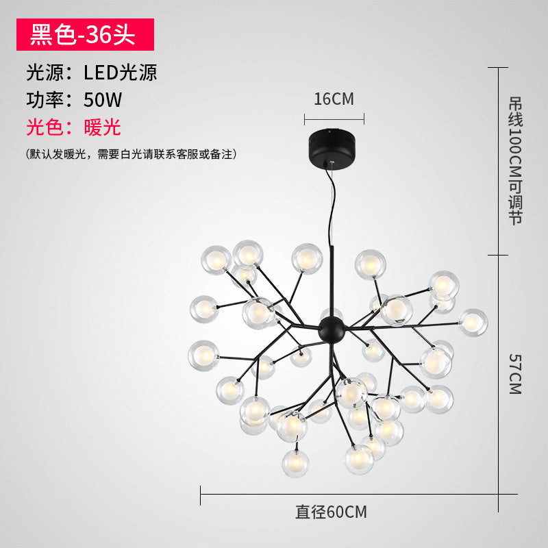 Minimalist Molecule Chandelier Double Glass Living Room Suspension Lighting Fixture 36 Gold Clearhalo 'Ceiling Lights' 'Chandeliers' 'Modern Chandeliers' 'Modern' Lighting' 2461160