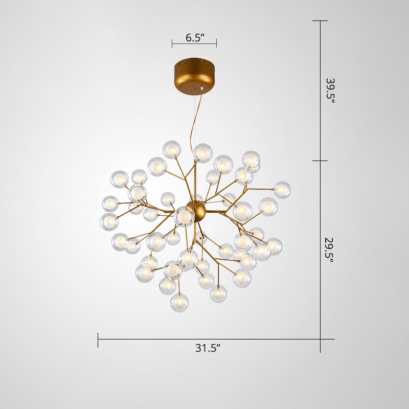 Minimalist Molecule Chandelier Double Glass Living Room Suspension Lighting Fixture Clearhalo 'Ceiling Lights' 'Chandeliers' 'Modern Chandeliers' 'Modern' Lighting' 2461164