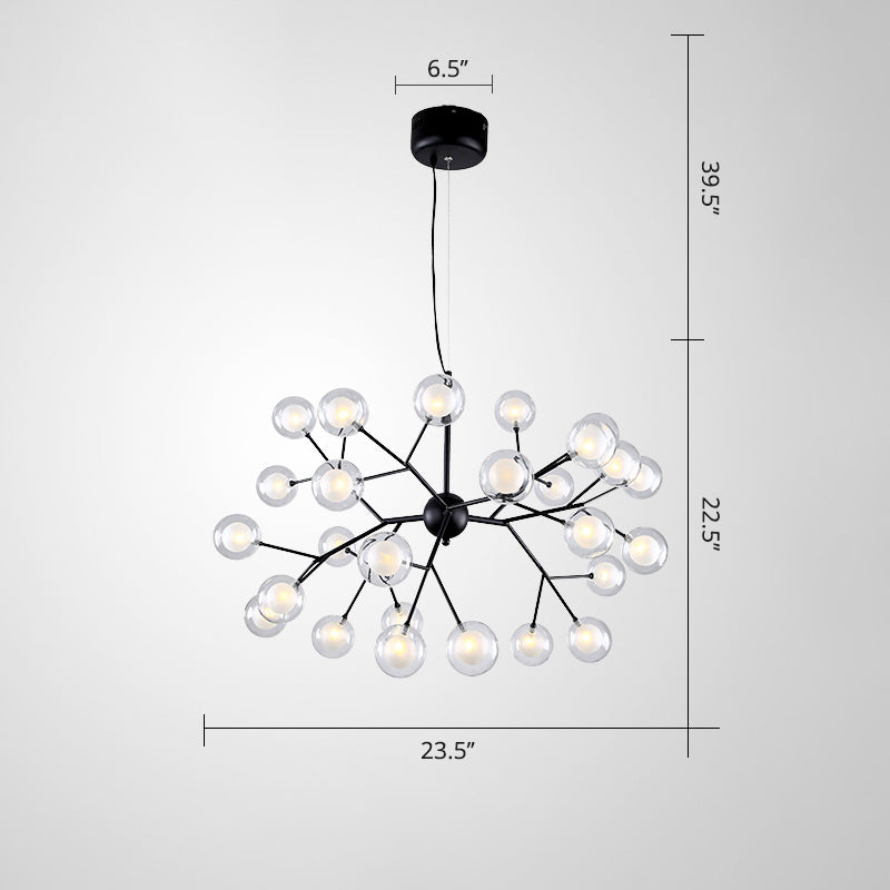 Minimalist Molecule Chandelier Double Glass Living Room Suspension Lighting Fixture Clearhalo 'Ceiling Lights' 'Chandeliers' 'Modern Chandeliers' 'Modern' Lighting' 2461170