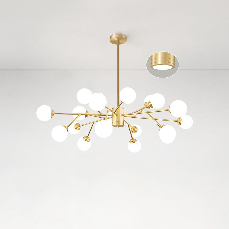 Molecular Chandelier Lamp Nordic Milky Glass Living Room Suspension Light in Gold 18 Gold Clearhalo 'Ceiling Lights' 'Chandeliers' 'Modern Chandeliers' 'Modern' Lighting' 2461184