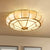 Round Textured Glass Flush Ceiling Light Traditional Bedroom Flushmount Lighting in Gold Gold Clearhalo 'Ceiling Lights' 'Close To Ceiling Lights' 'Close to ceiling' 'Flush mount' Lighting' 2461269