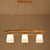 Trapezoid Dining Room Island Lamp Ivory Glass 3-Bulb Minimalist Suspension Pendant Light in Wood Wood Clearhalo 'Ceiling Lights' 'Island Lights' Lighting' 2461291