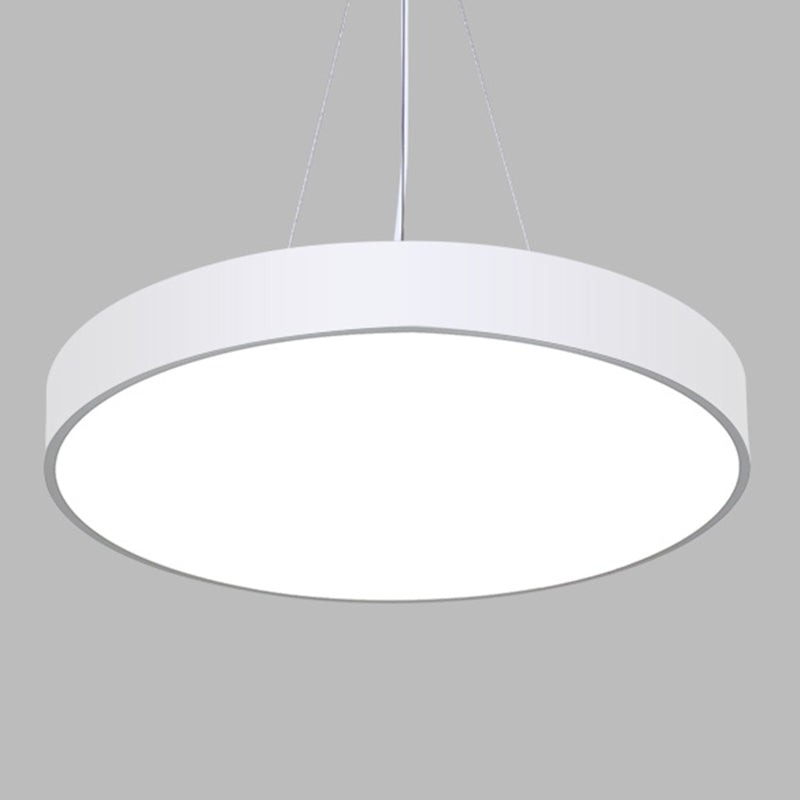 Round LED Pendulum Light Simple Style Metallic Pendant Lighting Fixture for Office White Clearhalo 'Ceiling Lights' 'Modern Pendants' 'Modern' 'Pendant Lights' 'Pendants' Lighting' 2461308
