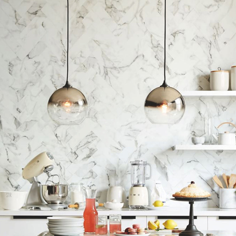 Spherical Dining Room Hanging Light Ombre Glass Single-Bulb Nordic Pendant Light Fixture Clearhalo 'Ceiling Lights' 'Close To Ceiling Lights' 'Glass shade' 'Glass' 'Modern Pendants' 'Modern' 'Pendant Lights' 'Pendants' Lighting' 2461316