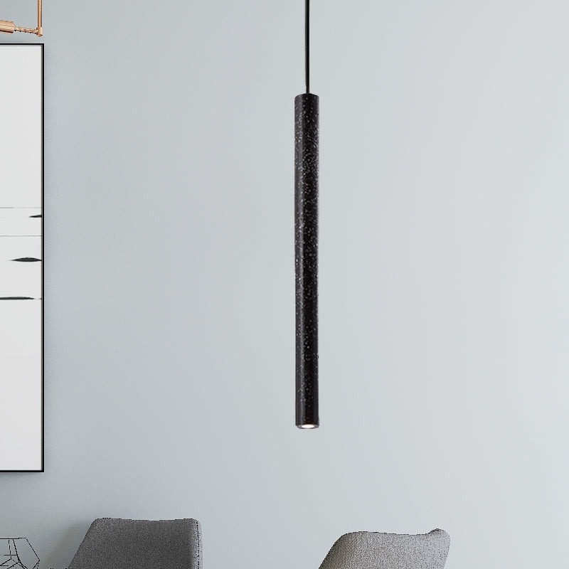 12"/21.5"H Tube Ceiling Pendant Light in Nordic Style Concrete1 Light Black/White/Yellow Hanging Ceiling Light Clearhalo 'Ceiling Lights' 'Industrial Pendants' 'Industrial' 'Middle Century Pendants' 'Pendant Lights' 'Pendants' 'Tiffany' Lighting' 246132