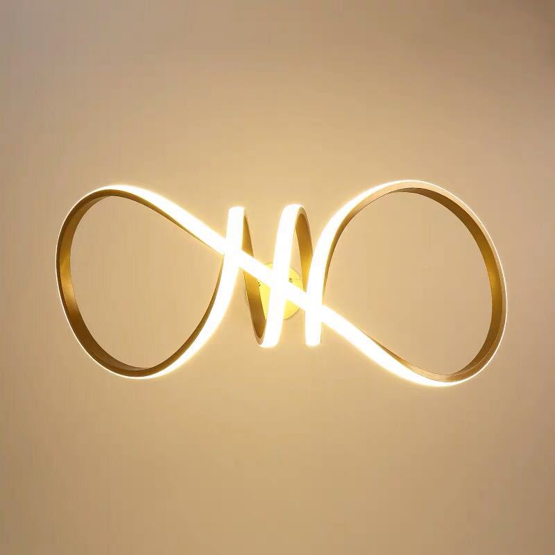 Twisting Dining Room Hanging Light Aluminum Artistic LED Chandelier Pendant in Gold Clearhalo 'Ceiling Lights' 'Modern Pendants' 'Modern' 'Pendant Lights' 'Pendants' Lighting' 2461328