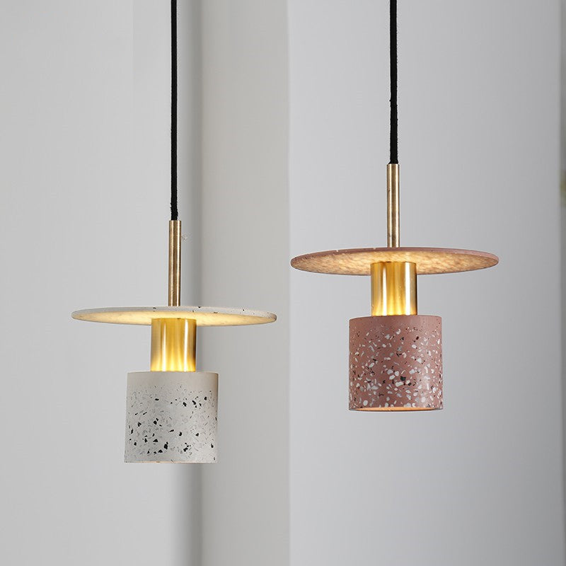Terrazzo Shaded Drop Pendant Modern 1 Bulb Ceiling Suspension Lamp for Dining Room Pink Clearhalo 'Ceiling Lights' 'Modern Pendants' 'Modern' 'Pendant Lights' 'Pendants' Lighting' 2461337
