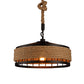 Hand-Twisted Rope Round Pendant Rustic 1 Bulb Restaurant Hanging Light in Black-Brown Clearhalo 'Ceiling Lights' 'Industrial Pendants' 'Industrial' 'Middle Century Pendants' 'Pendant Lights' 'Pendants' 'Tiffany' Lighting' 2461357