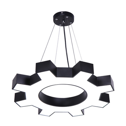 Gear Shaped Gym Pendant Lighting Metallic Modern Style LED Hanging Light Fixture Clearhalo 'Ceiling Lights' 'Modern Pendants' 'Modern' 'Pendant Lights' 'Pendants' Lighting' 2461449