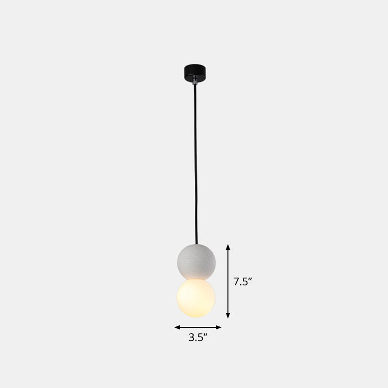 Simple Gourd Shaped Hanging Lamp Terrazzo 1-Light Bar Pendant Lighting with Opal Glass Shade Clearhalo 'Ceiling Lights' 'Modern Pendants' 'Modern' 'Pendant Lights' 'Pendants' Lighting' 2461490