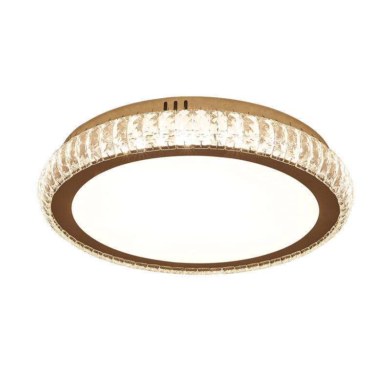 Prismatic K9 Crystal Geometric Ceiling Fixture Simple White LED Flush Mount Lighting for Bedroom Clearhalo 'Ceiling Lights' 'Close To Ceiling Lights' 'Close to ceiling' 'Flush mount' Lighting' 2461578