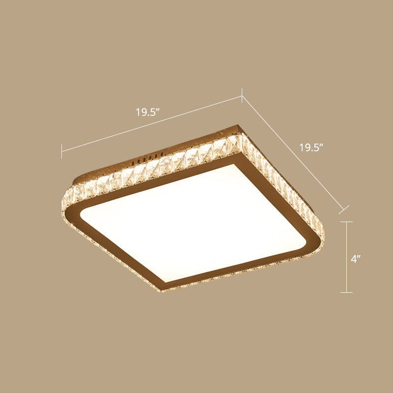 Prismatic K9 Crystal Geometric Ceiling Fixture Simple White LED Flush Mount Lighting for Bedroom Clearhalo 'Ceiling Lights' 'Close To Ceiling Lights' 'Close to ceiling' 'Flush mount' Lighting' 2461581
