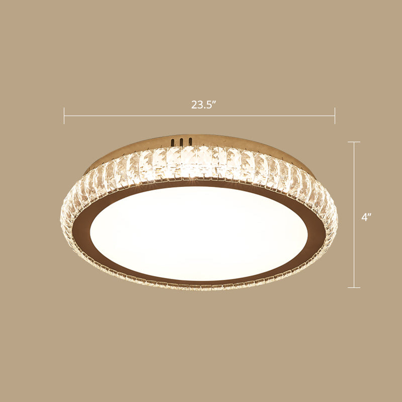 Prismatic K9 Crystal Geometric Ceiling Fixture Simple White LED Flush Mount Lighting for Bedroom Clearhalo 'Ceiling Lights' 'Close To Ceiling Lights' 'Close to ceiling' 'Flush mount' Lighting' 2461583